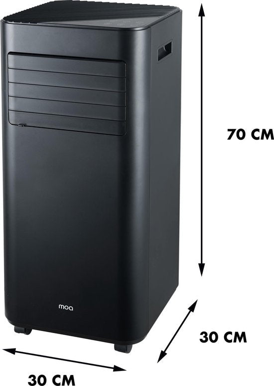 MOA Mobiele Airco - 9000 BTU - Geschikt voor Ontvochtiging - Inclusief Wieltjes - incl. Raamafdichting Kit - Zwart - A010B