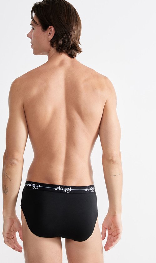 sloggi Start Midi 2-Pack Slip - Heren - Katoen/Elastaan - Regular Waist - Elastische Band - Zwart - Maat XL