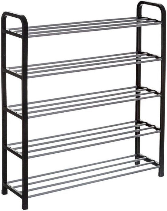 Opbergrek schoenen 76x20x71 cm- Zwart