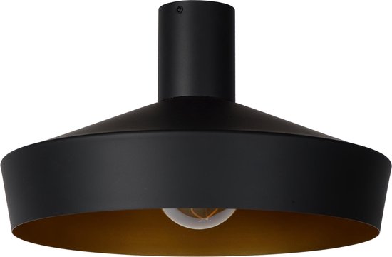 Lucide CARDIFF - Plafonnière - Ø 40 cm - 1xE27 - Zwart
