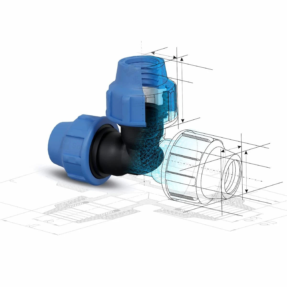PE 25 mm 90° Bocht - PN16 - DVGW Gecertificeerd - Drinkwater