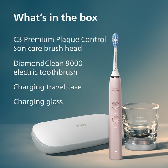 Philips Sonicare DiamondClean 9000 -Elektrische tandenborstel - Lichtroze - Oplaadglas - HX9911/29