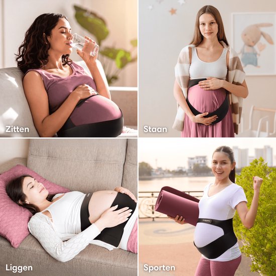 Vulpes Goods® Babycare - Buikband Zwangerschap - Verstelbare Zwangerschapsband - Buikband voor Zwangerschap - Onzichtbaar & Ademend - Buik & Rugsteun - Maat M - Bekkenband - Pregnancy Belt - Bekkenbrace - incl. Waszak