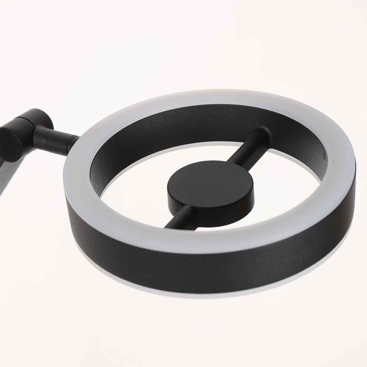 Steinhauer - vloerlamp - Ringlux - zwart - metaal - Ø 25cm - LED - 4138ZW