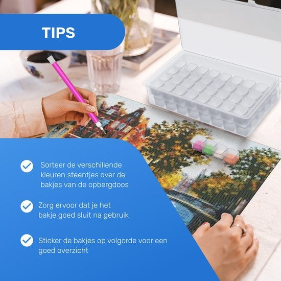 Rubye® Diamond Painting Opbergdoos - Sorteerdoos - Diamond Painting Volwassenen - Pennen - Pincet - Opbergbox 84 Vakjes
