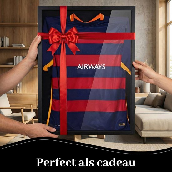 Bayt Wissellijst- Fotolijst - Inlijsten Voetbalshirt - Diepe lijst - 60x80cm - 3D Box Frame - Zwart