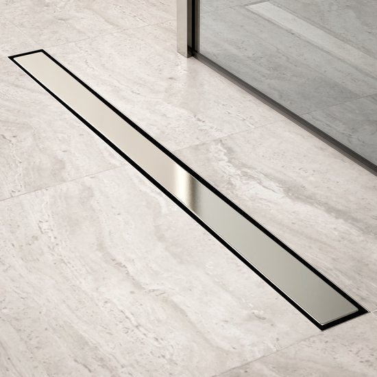 Douchegoot - 90cm - Tegelrooster - RVS - Met Flens