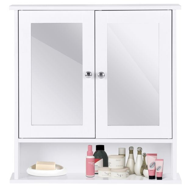 Coast Badkamerkast met spiegel & legplank - 58,5 x 56,5 x 13,5 cm - Wit