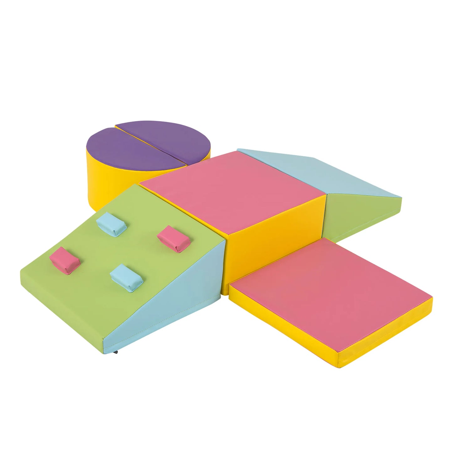 Coast Schuimrubberen Klimblokken Activity Play Set – Voorzien Van Klittenbandsluitingen En Zorgvuldige Stiksels En Gemakkelijk Vast Te Pakken Klimstenen – Voor Speelkamers En Kinderdagverblijven – Kleurrijk Leer En Epe Schuim