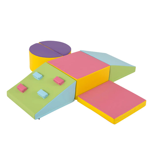 Coast Schuimrubberen Klimblokken Activity Play Set – Voorzien Van Klittenbandsluitingen En Zorgvuldige Stiksels En Gemakkelijk Vast Te Pakken Klimstenen – Voor Speelkamers En Kinderdagverblijven – Kleurrijk Leer En Epe Schuim