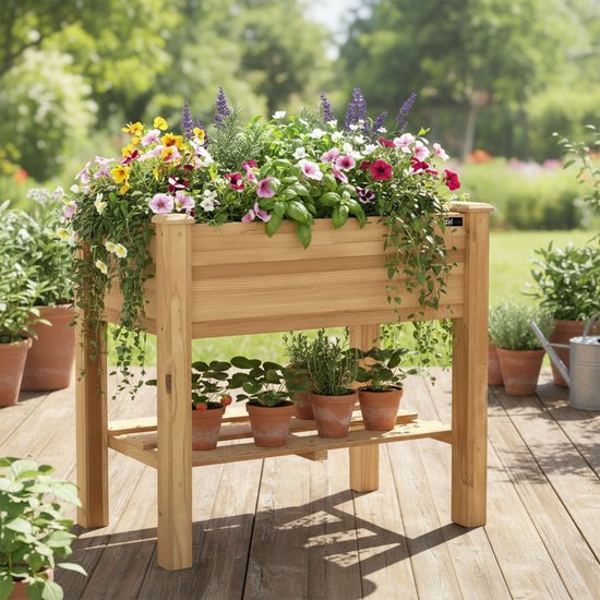 AXI Ari Verhoogde Plantenbak – Bloembakken voor buiten – Rechthoekig – Hemlock hout – FSC 100% hout – 86,5 x 46 x 85 cm – Verhoogde moestuin – Plantenbak voor Tuin en Balkon