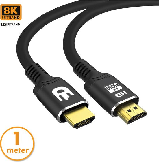 Drivv. Premium HDMI Kabel 2.1 - Ultra HD 8K - HDMI naar HDMI - Geschikt voor Xbox Series X & PS5 - 1 meter - Zwart