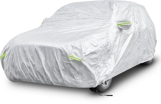 Coast Autohoes Zilver – Weerbestendige 3-Laagse Autoafdekking met Rits – 431 x 160 x 115 cm