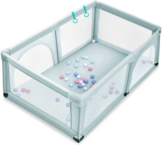 Babybox – Met 50 Speelballen & 2 Deuren – 120 x 190 cm – Blauw