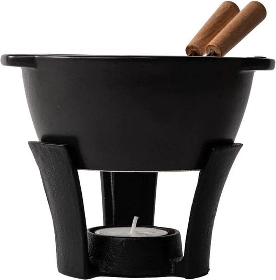 Boska Fondueset Party Mini - Fonduepan - Voor kaasfondue & saus - Zwart - 300 ml