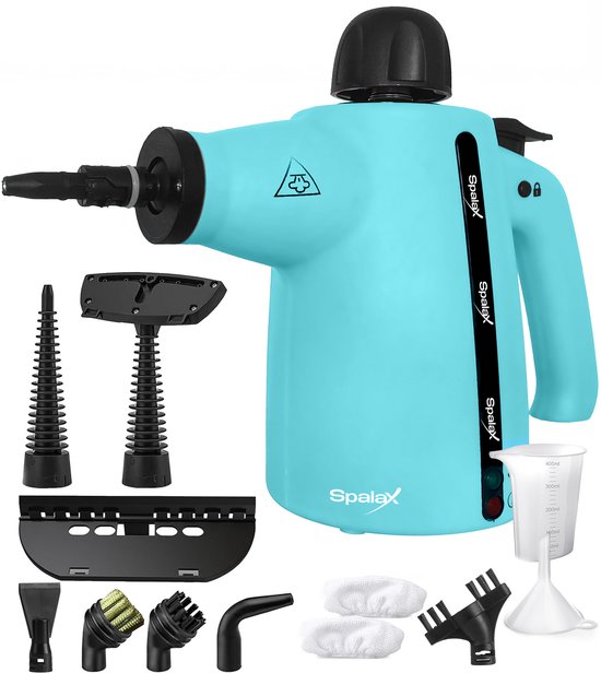 Spalax 14-in-1 Stoomreiniger - 3,5 Bar Handstomer - Vlekkenreiniger - Stoomreinigers vloer, bank, tapijt & kleding - Handstoomreiniger - Tapijtreiniger - 1050W - 350 ML