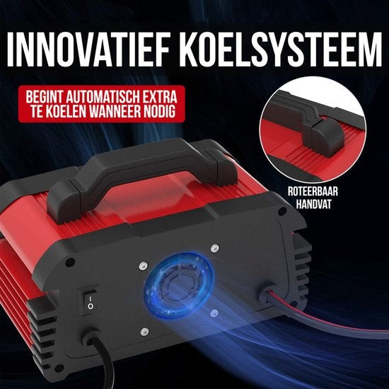 Strex Industriele Acculader - 12/24V 5/10/25A - voor Auto / Motor / Scooter / Boot / Camper - Reparatiemodus - Druppellader