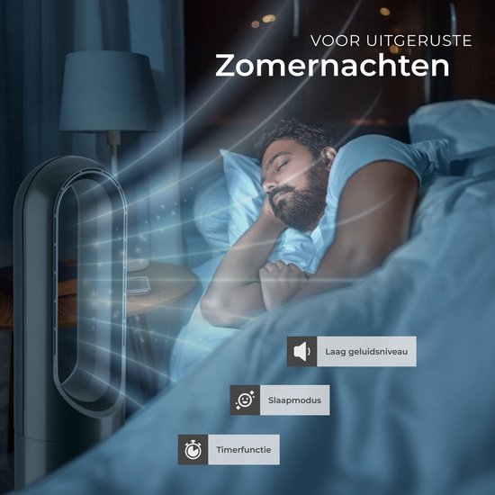 tectake® Torenventilator Polar - Kolomventilator inclusief Afstandsbediening - 8 Snelheidsstanden en Timer - 80° Draaifunctie - Stille Ventilator (35-55dB) - Staand met LED Bedieningspaneel - 55,5 cm Hoog - Luchtkoeler - Antraciet