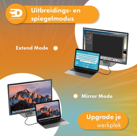 USB C naar Displayport Kabel - 8K 60Hz 4K 120Hz - Thunderbolt 3 - Geschikt Voor Apple / iMac / Macbook (Pro) - 1.8 meter