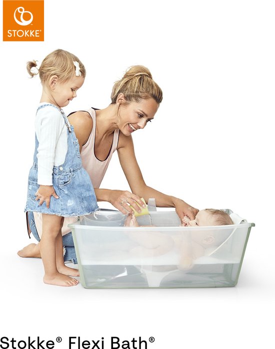 Stokke® Flexi Bath® X-Large set - Flexi Bath® XL + Newborn Support - Transparant groen