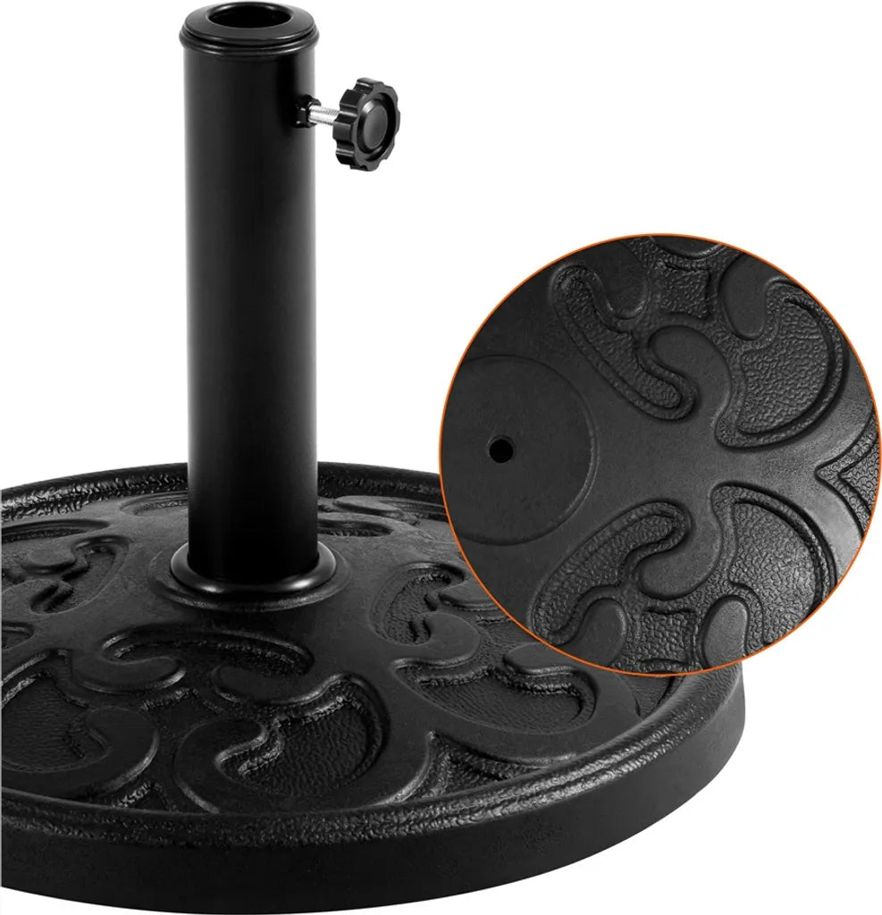 Yaheetech Parasolvoet 44,5 × 44,5 × 32,5 cm – Zwart – Parasolstandaard 10 kg voor Parasolstokken van 38–48 mm