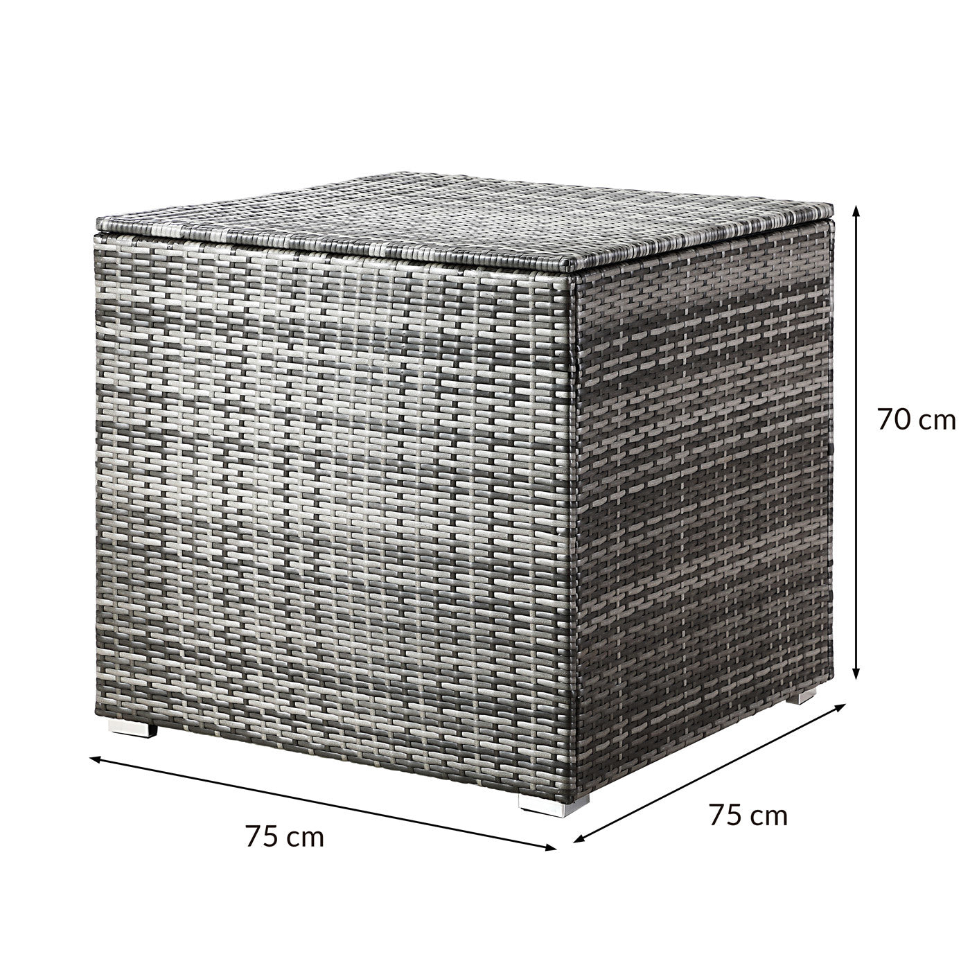 Casaria Kussenbox - Tuinkist - Kussenopslagbox - Grijs - 75x75x70cm