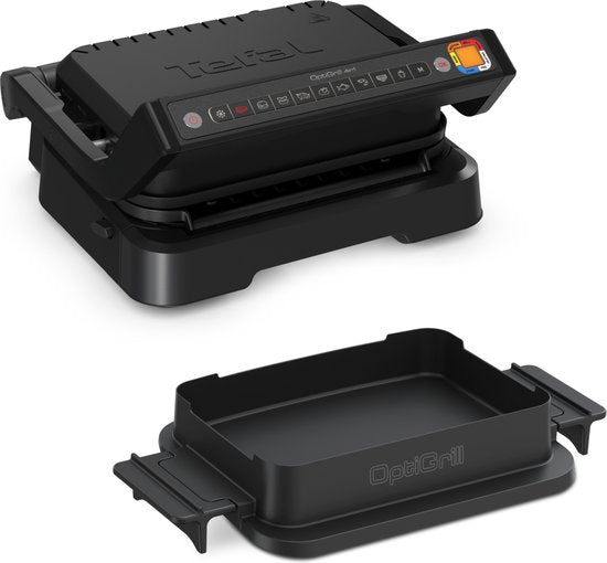 Tefal OptiGrill 4in1 GC7748 – Intelligente Contactgrill – Grill, Tafelbarbecue, Oven en Complete Maaltijd – 9 Automatische programma's – Gaarheidsindicator – 2100W – Zwart/RVS