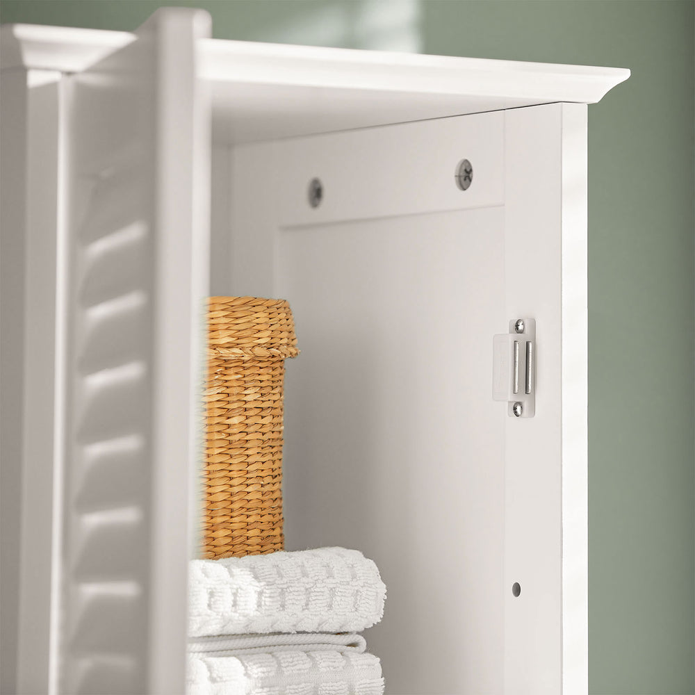 SoBuy Hoge Badkamerkast - Hout - Wit - 32x170x30 cm