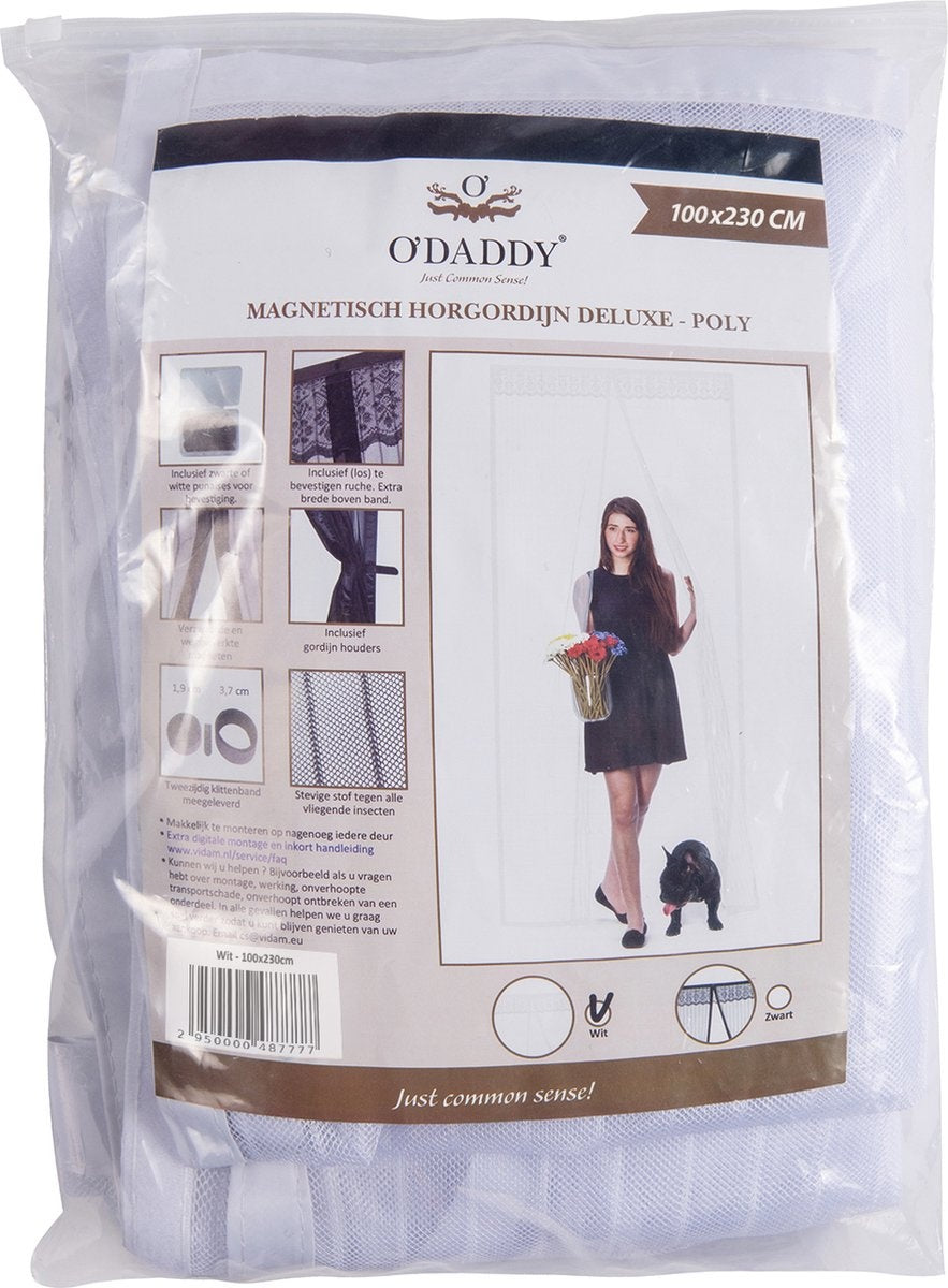 O’DADDY® Deurgordijn – Vliegengordijn - Magnetisch - Deurhor Deluxe 100 x 230 cm – Witte Hor – Horgordijnen