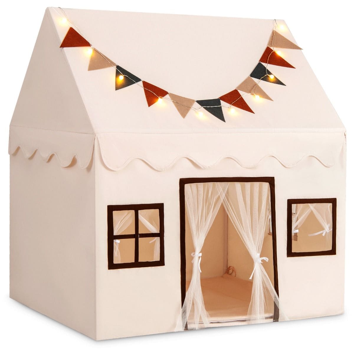 Coast Kinder Speeltent Beige met LED-verlichting en Speelmat – 150 x 120 x 110 cm