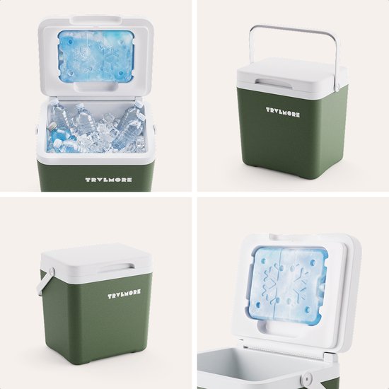 TRVLMORE Koelbox 7L - Frigobox - Inclusief Koelelement - Koelbox Klein - Groen