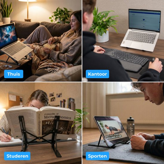 Nuvance Laptop Standaard - Laptop Stand - Verstelbaar – tm 17 Inch – Tablet Standaard – Laptop Houder - Verhoger
