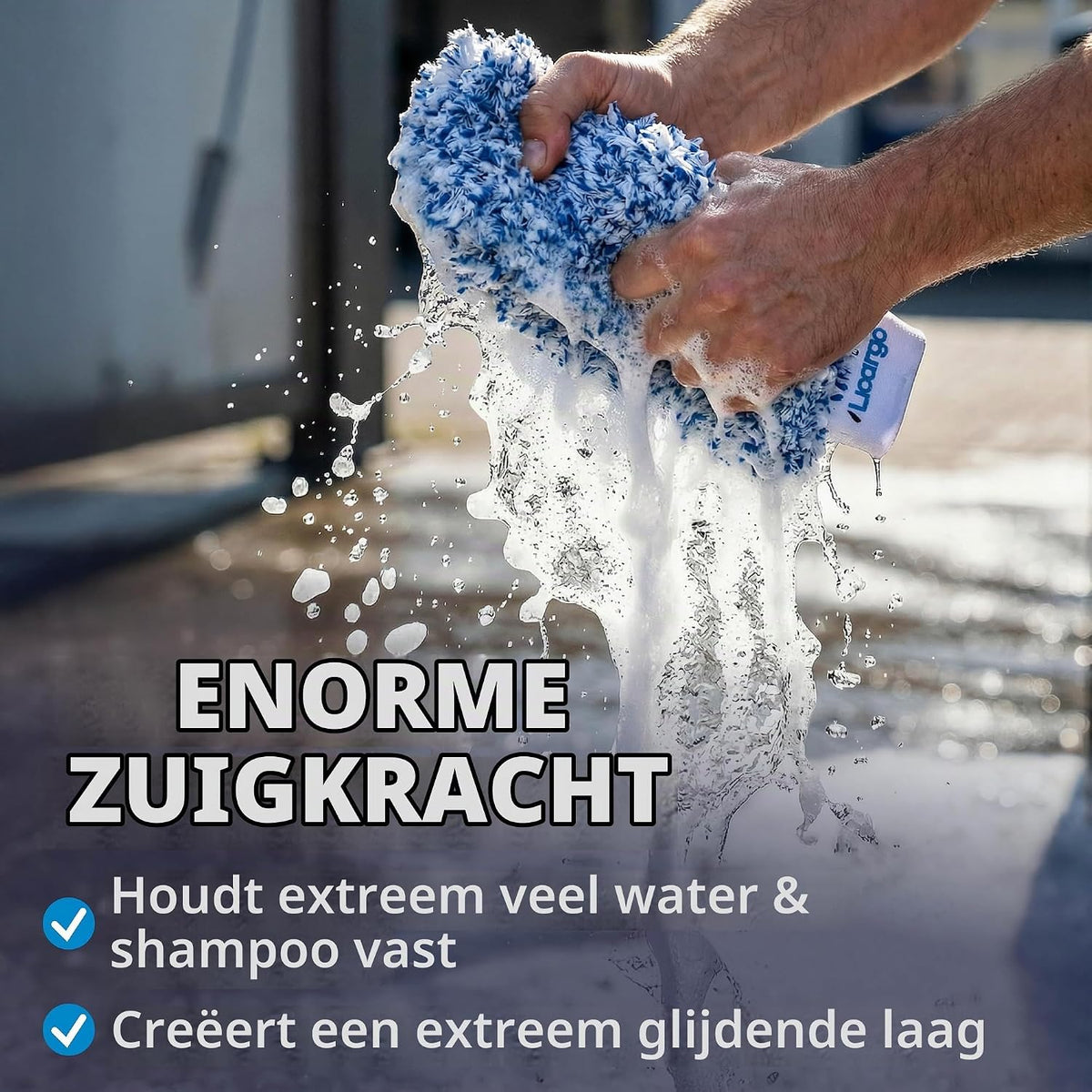 LICARGO Microvezel Autowashandschoenen - 2 Stuks - 23 x 19 cm - Wit