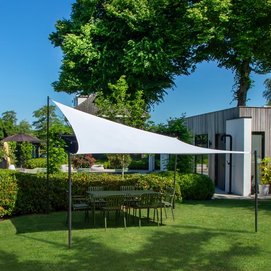 VONROC Premium Schaduwdoek - Vierkant - 360x360 cm – Waterafstotend - Wit – Incl. Opbergtas en bevestigingskoord
