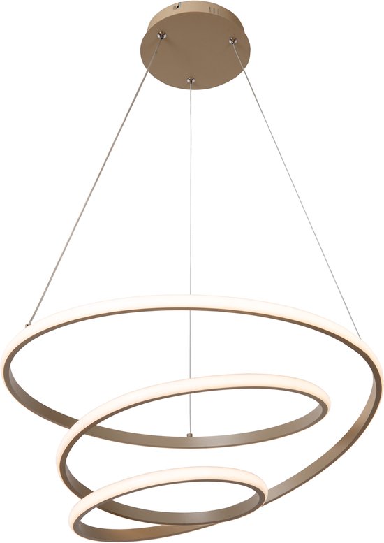 Lucide ESPIRAL - Hanglamp - LED Dimbaar - CCT - 1x40W 2700K/4000K - Taupe - Essential