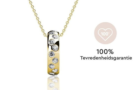 Yolora Dames Ketting met Hanger - Kalpa Camaka Kristallen - Goudkleurig - 18K Geelgoud Verguld - Vrouwen Collier Goud - Sieraden - Halsketting - Luxe Giftbox - Geschenkdoos - Cadeau doos - Exclusieve Geschenkverpakking - Mooie Cadeauverpakking