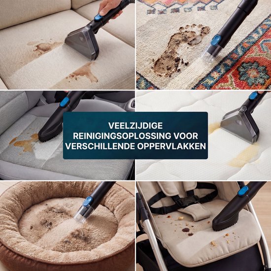Princess Tapijtreiniger - Draagbare Vlekkenreiniger - Meubelreiniger - Incl. 3 Opzetstukken - 1100ml - Krachtige Stof & Vlekverwijderaar - Geschikt voor Bank, Meubels, Tapijt & Auto - Zelfreinigend - Spot Master 332013