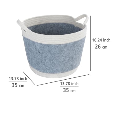 WENKO Bea Opbergmand Zwart - Ø35 x 26 cm - Katoen/Polyester