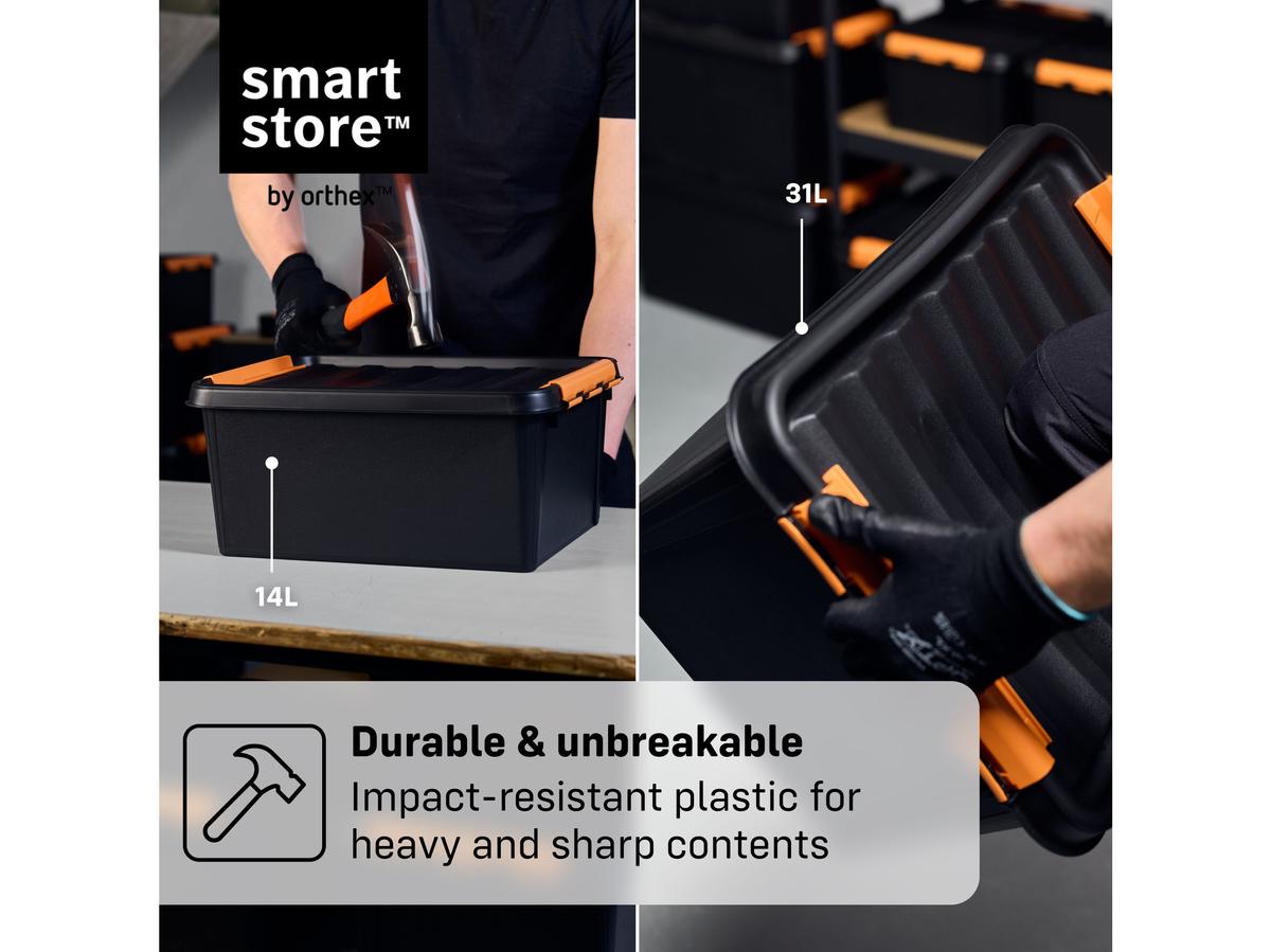 Orthex SmartStore Pro 15 Opbergbox - Stapelbaar - 14 Liter - Zwart