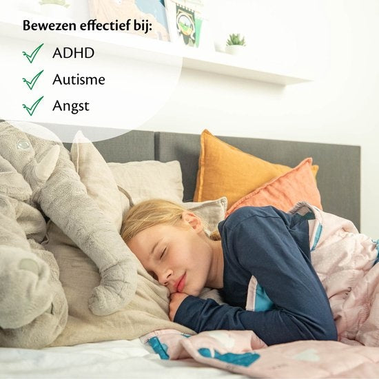 EL-Life Verzwaringsdeken Kind 2,4kg - 90 x 120cm - Zwaartedeken - Weighted Blanket - Verzwaarde Deken - OEKO-TEX Katoen - Nijlpaard