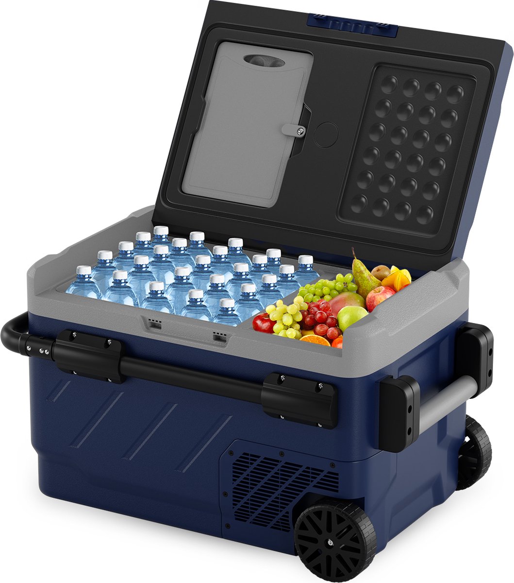 Auronic Compressor Koelbox Elektrisch 12V en 230 volt - Vriezen en Koelen - Coolbox - 40L - Frigobox - Blauw