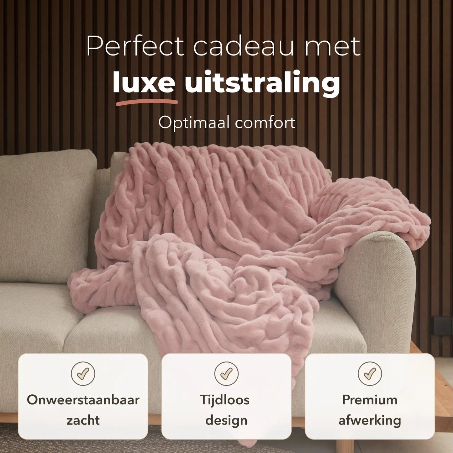 Sjumo Plaid Faux Fur – 150 x 200 cm – Candy Cloud – Ultra Zacht & Luxe
