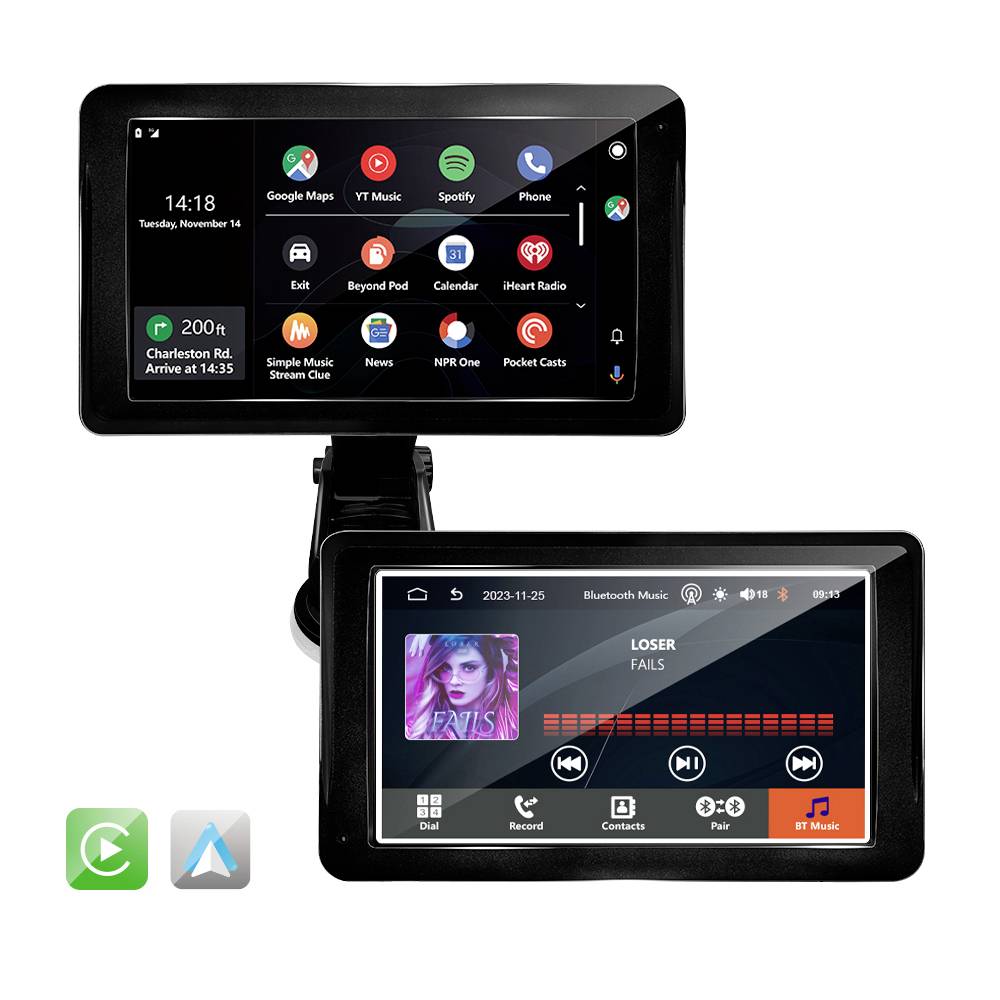 Technaxx TX-320 Draadloze CarPlay & Android Auto Display - Zwart - 7 Inch Touchscreen - Bluetooth 5.0 - WiFi - 19 x 11,1 x 3,7 cm