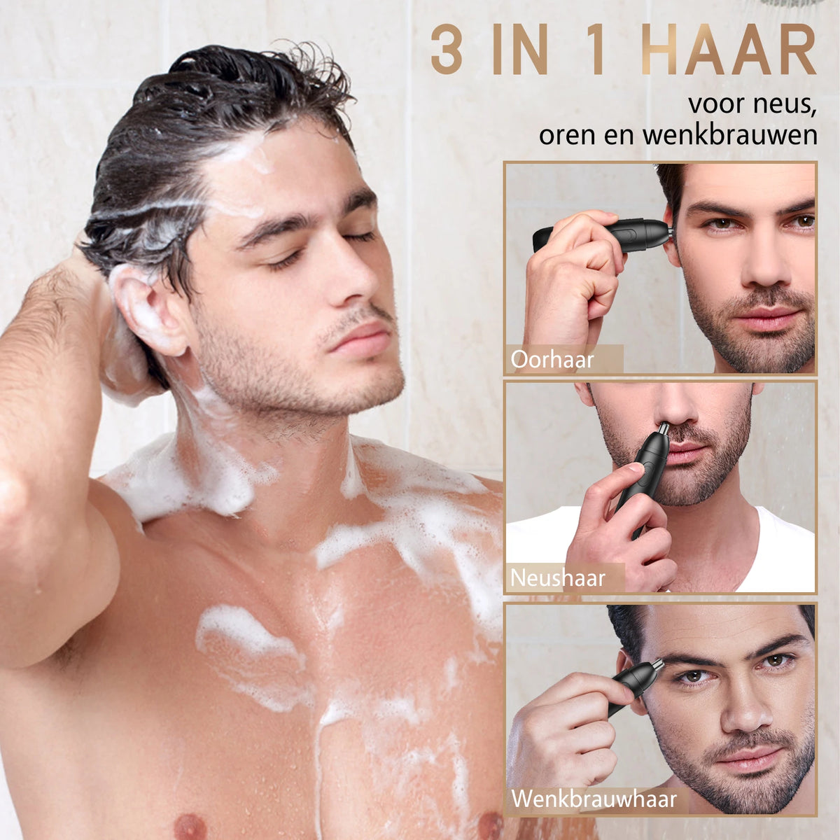 MAXGROOM oplaadbare neus- en oorhaartrimmer