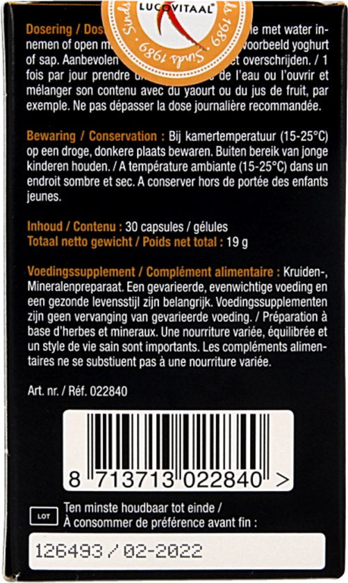 Lucovitaal Bloedsuikerspiegel Voedingssupplement - 30 capsules