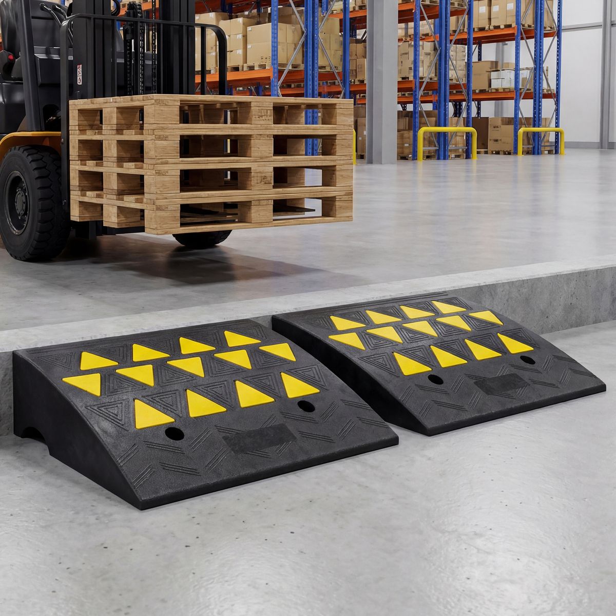Coast Drempelhulpset - 15 ton draagkracht - antislip rubber - zwart/geel - 49 x 37 x 16 cm