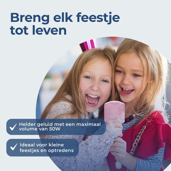 Denver Karaoke Microfoon Bluetooth – Draadloos – Speaker met Fluffy Afwerking – Karaoke Set – AUX - MicroSD – KMS30RO