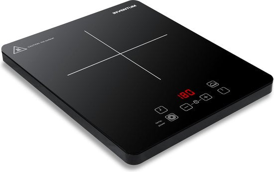 Inventum KI120T - Inductie kookplaat - 1 kookzone - 2000 watt - 10 standen - Pan 15 tot 20 cm - Timer - Kinderslot - Zwart