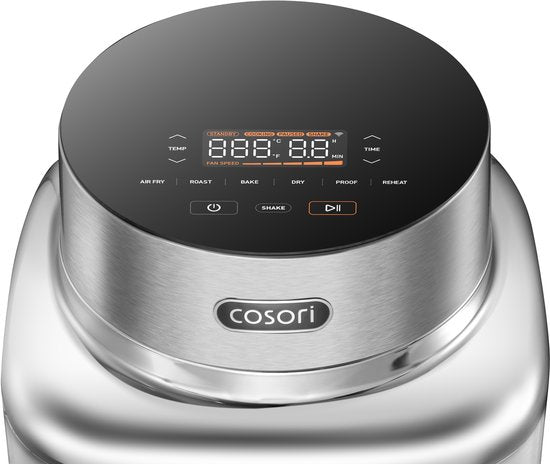 Cosori Iconic Single - RVS airfryer - 6.2L inhoud - Keramische anti aanbaklaag - met app ondersteuning