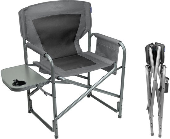 TRVLMORE Campingstoel - Opvouwbaar - Lichtgewicht - 120 kg draagvermogen - Grijs